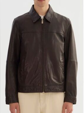 REGENCY (nwt $895) Mens Leather Jacket Brown Sz Large